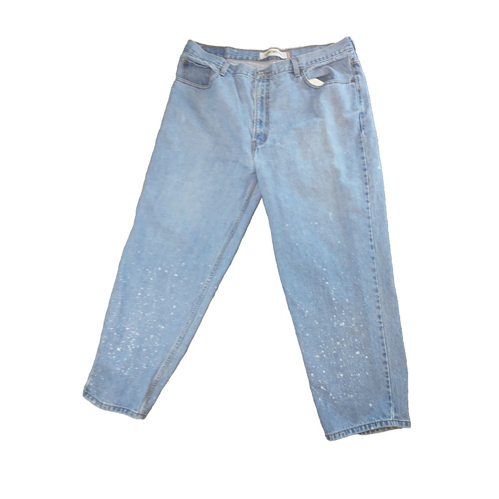 Levis 560 Comfort Fit Jeans Men 40x29 Light Wash Blue Paint Splatter Loose Taper